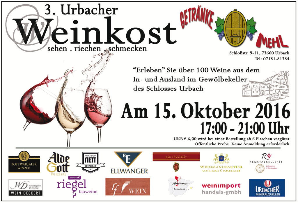 Urbacher Weinkost | sehen · riechen · schmecken 